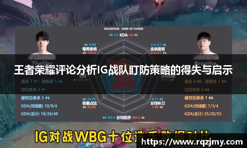 王者荣耀评论分析IG战队盯防策略的得失与启示